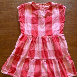 red and pink check primary girls dress size 4
